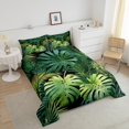 thumbnail image 4 of Palm Leave Queen Comforter Set,Tropical Palm Bedding Set,Botanical Palm Leaves Down Comforter,Wild Plants Bed Set, 4 of 7