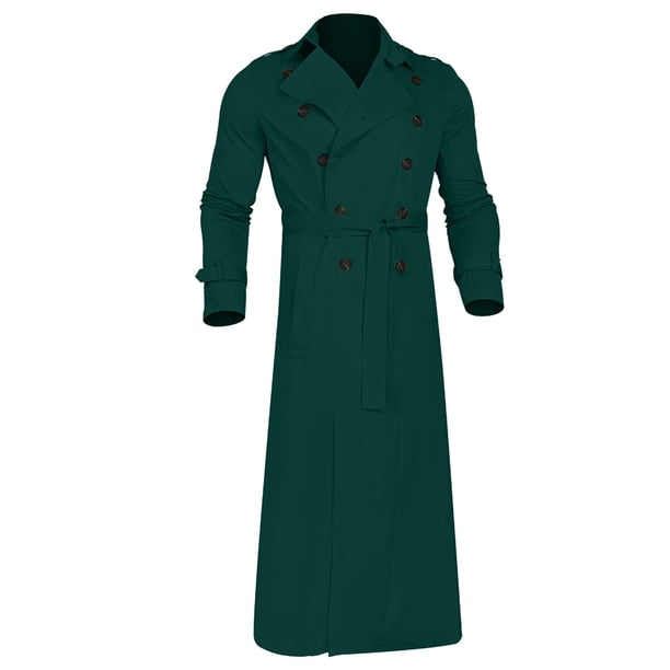 IROINNID Mens Trench Coat Discount Loose Winter Long Trench Coat