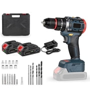 21V Brushless Cordless Drill Driver, 2-in-1 Drilling & Screwdriving Tool with 20 Torque Gears, 320W Motor, 30Nm Max Torque, 2×2000mAh Li-Po Batteries & Charger, 13mm Chuck, 320 RPM, for Home DIY &