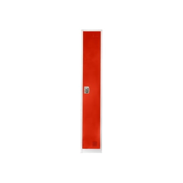 AdirOffice - Casier - 2 Portes - 2 Crochets - Acier Massif - Rouge (Lot de 4)