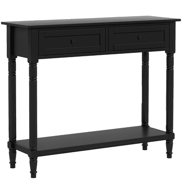 HOMCOM Table Console avec 2 Tiroirs et Tablette de Rangement pour Couloir Chambre