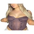 thumbnail image 3 of Women Sling Tank Tops Lace Patchwork Hollow Out Street Style Vest, 3 of 4