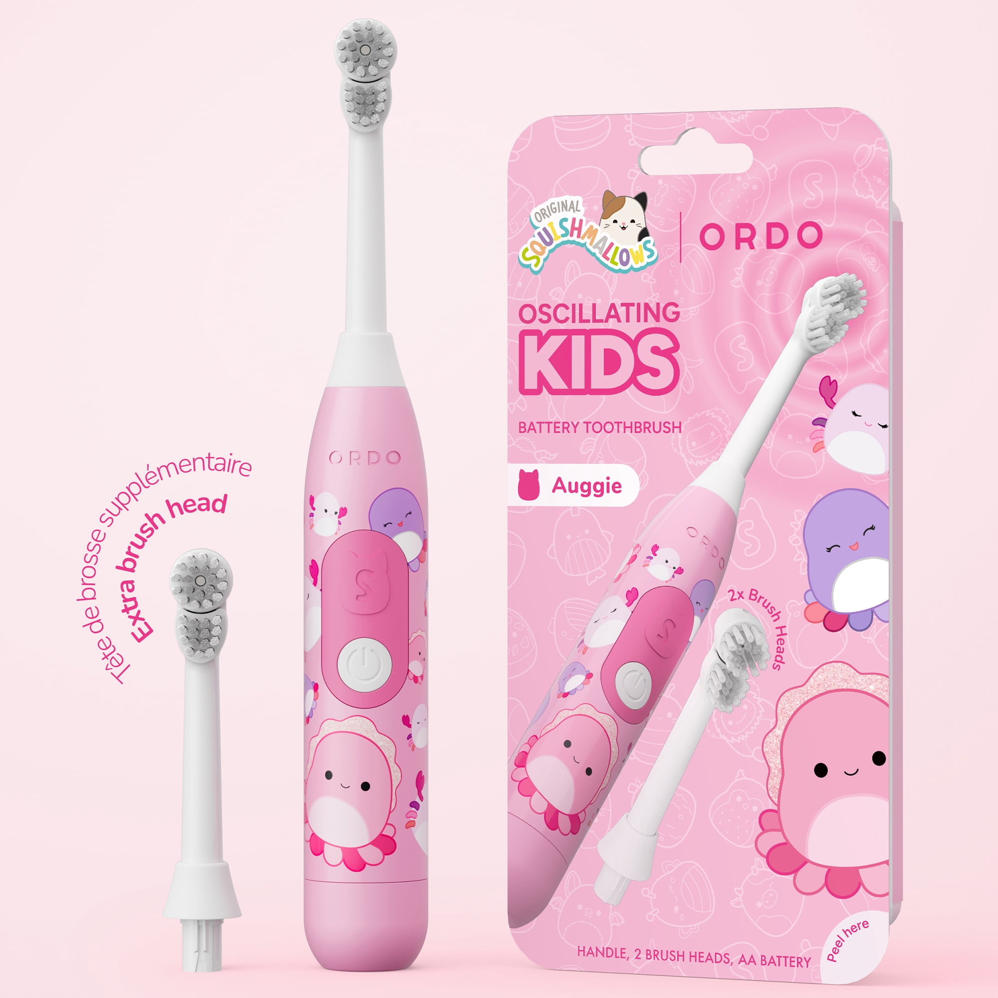 Ordo Oscillating Kids Battery Toothbrush - Squishmallows Auggie