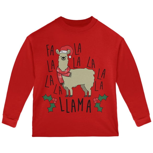 T-shirt à Manches Longues pour Tout-Petit de Noël Fa la Llama