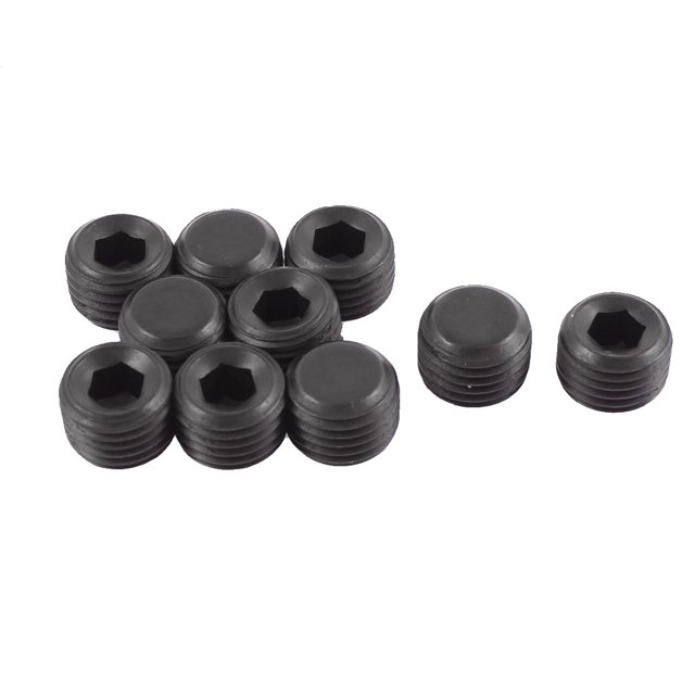 Unique Bargains 14mmx10mm en Alliage d'Acier Hexagonal Bouchon Point Grub Vis Noir 10pcs