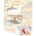 thumbnail image 3 of Cherish Chafing Dishes for Buffet 2 Pack, 8QT Rectangle Stainless Steel Buffet Servers and Warmers, Catering Food Warmers with Lid Complete Set for Parties, Banquets, and Weddings, 3 of 6