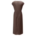 thumbnail image 5 of zanvin Robes Rétro pour Femmes Rétro Élégantes Dames Unies Sans Manches à Col Rond Longue Robe, 5 of 5