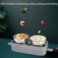 thumbnail image 3 of EGNMCR Electric Heating Portable Heater, Double-layer Intelligent Reservation Home Lunch Box, Cooking, 4 Removable 304 Stainless Steel Containers, Heating lunch, 3 of 9