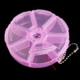 thumbnail image 2 of Shisuyan Round 7 Days Pill Box Organizer for Medicine Travel Pill Case Container Weekly Holder (Pink), 2 of 5