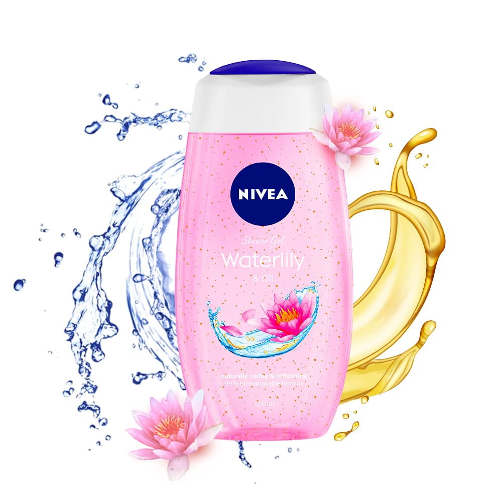 NIVEA Waterlily & Oil Body Wash,250ml Each (Pack of 2)