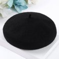 thumbnail image 1 of Women New Solid Color Adjustable Wool Beret Wool Warm Hat In Autumn and Winter, 1 of 3
