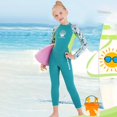 thumbnail image 2 of Neoprene Wetsuit Warm Diving Suit for Children Rash Guards Piece Surfing Snorkel Child Green S, 2 of 8