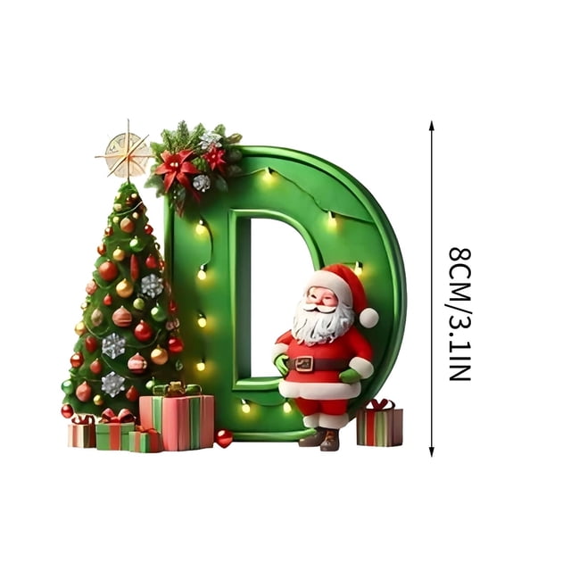 LSLJS 26 Letters Christmas Tree Decoration Pendant Christmas Tree Ornaments Personalized DIY Christmas Ornaments Christmas Decorations Xmas Tree Hanging Decor Christmas Ornaments