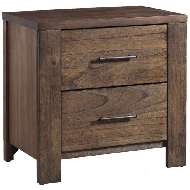 Progressive Furniture Brayden Wood Nightstand in Satin Mindi Brown