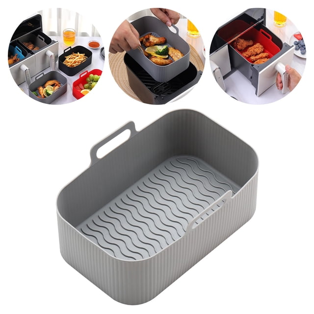 Amzcrzy Tapis de Gril pour Friteuse Extérieure Pot Rond Doublures Réutilisables Accessoires de Panier de Friteuse - Remplacement des Doublures en Parchemin Bol en Silicone Fournitures de Cuisson Tapis de Gril
