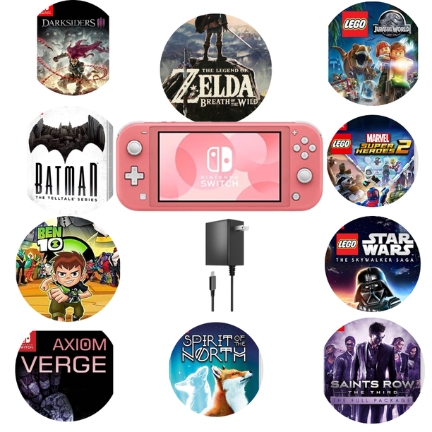 Nintendo Switch Lite Game Console Action & Adventure Pack - Coral Nintendo Switch Lite Game Console Action & Adventure Pack - Coral