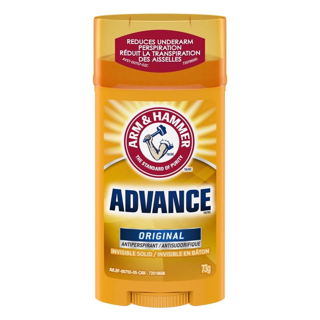 Arm & Hammer Advance Invisible Solid Antiperspirant Deodorant Stick, Original, 48H Protection, 73g