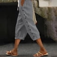 thumbnail image 2 of Plebaso Womens Capris Pants 2025 Summer Drawstring Casual Pants Lightweight Cropped Pants with Pockets, 2 of 7
