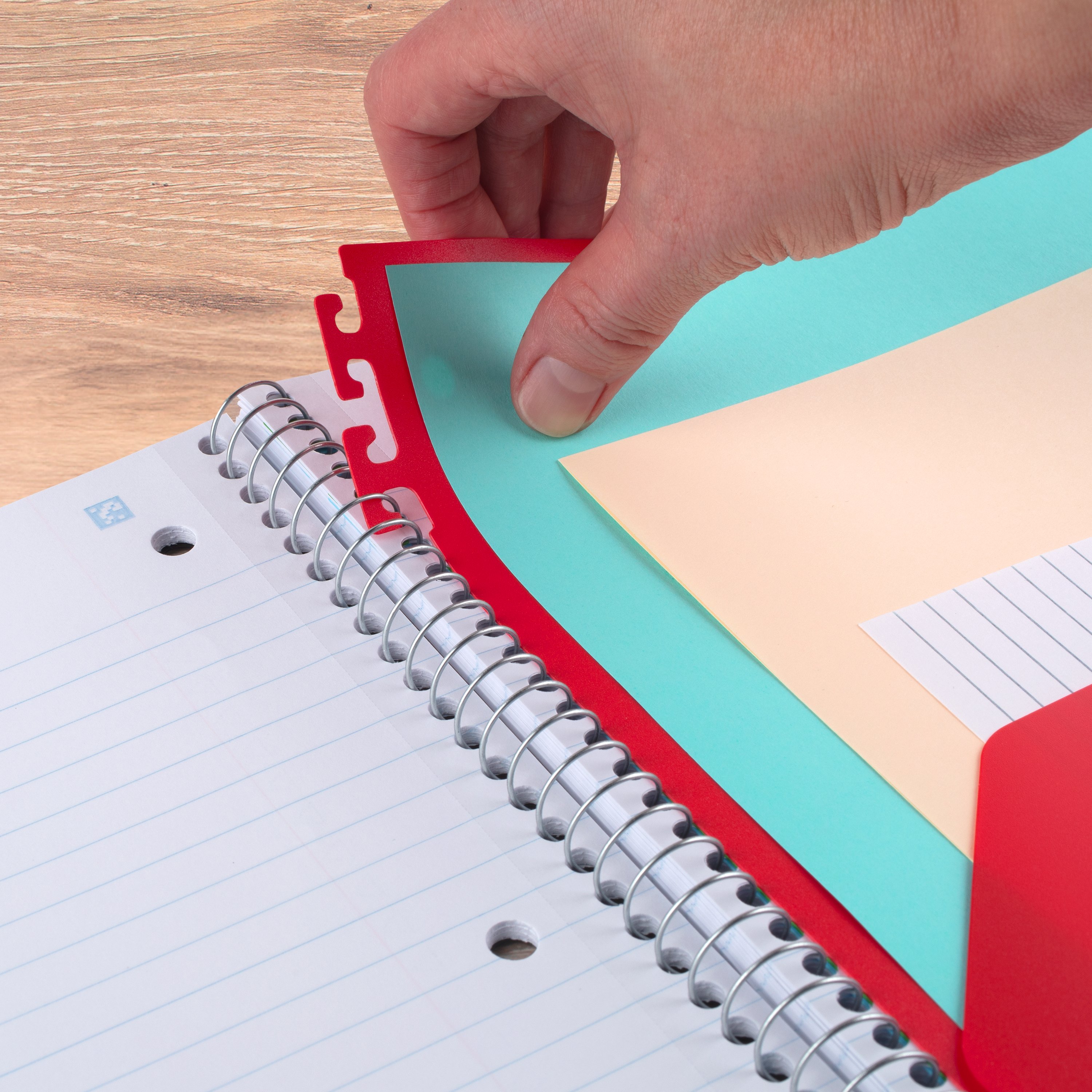 Five Star Cahier à code de couleurs avec intercalaires noir