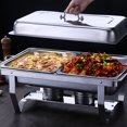 thumbnail image 3 of Plats à Chafing pour Buffet, Ensemble de Serveurs et Réchauffeurs en Acier Inoxydable avec Cadre Pliant, Réchauffeur de Nourriture pour Fêtes, Banquets et Événements, 3 of 7