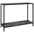 thumbnail image 1 of vidaXL Console Table Black 100x35x75 cm Tempered Glass, 1 of 4