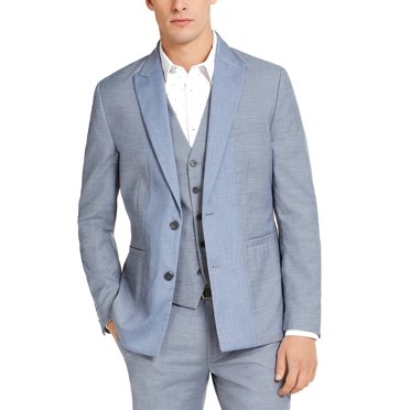 INC International Concepts Blazer Slim-Fit pour Hommes (Marine, L)