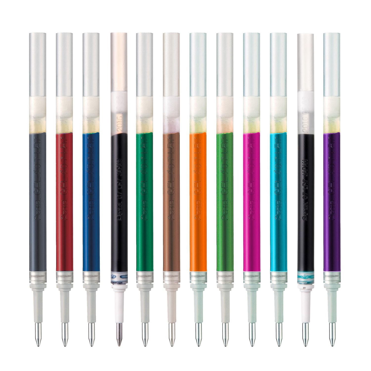 EnerGel Gel Pen Refills, Medium Point (0.7 mm), Assorted Colours, 12 pack