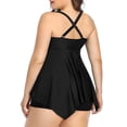 thumbnail image 4 of Birdeem Plus Size Women Swimsuit High Waist Solid Conservative Split Swimwear, 4 of 9