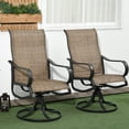 thumbnail image 2 of Outsunny Patio Swivel Chairs w/ Mesh Fabric Seat Rocking Chairs, Brown, 2 of 10