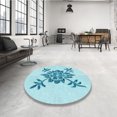 thumbnail image 4 of Ahgly Company Tapis d'Intérieur Lavable en Machine Carré Transitionnel Bleu Électrique, 3 Pieds Carré, 4 of 7