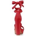thumbnail image 3 of BLISSFUL STEP Women's Lace Up Platform Block Heel Sandals Red (Size 9), 3 of 8