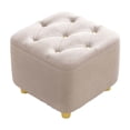 thumbnail image 4 of Ottoman Stool Mute Bottom Pads Stylish Foot Rest for Bedroom Entryway Office beige, 4 of 9