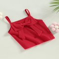 thumbnail image 2 of Girl Summer Sling Vest Solid Color Sleeveless Ribbed Bow Decoration Camisole, 2 of 5