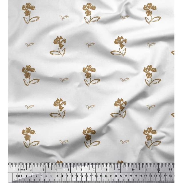 Soimoi Toile de Satin Modal & Imprimé Artistique Floral Yard 42 Pouces de Large