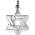 thumbnail image 1 of 925 Sterling Silver Rhodium-plated Star of David (14x18mm) Pendant / Charm, 1 of 1