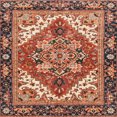 thumbnail image 1 of Ahgly Company Tapis d'Intérieur Carrés Abstraits Safran Rouge Persans, 6 Pieds Carré, 1 of 6