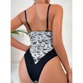thumbnail image 2 of Classic Sexy Floral Lace Tie Front Teddy Bodysuit, 2 of 4