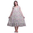 thumbnail image 1 of Bimba White37 Floral Magnolia Bud Mi-Mollet Vêtement de Nuit Femme Coton Imprimé Sans Manches Robe de Nuit Maxi X-Small, 1 of 6