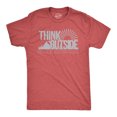 thumbnail image 1 of T-shirt Graphique Vintage pour Hommes « Think Outside No Box Necessary » Randonnée Camping (Rouge Chiné) - 3TG, 1 of 3