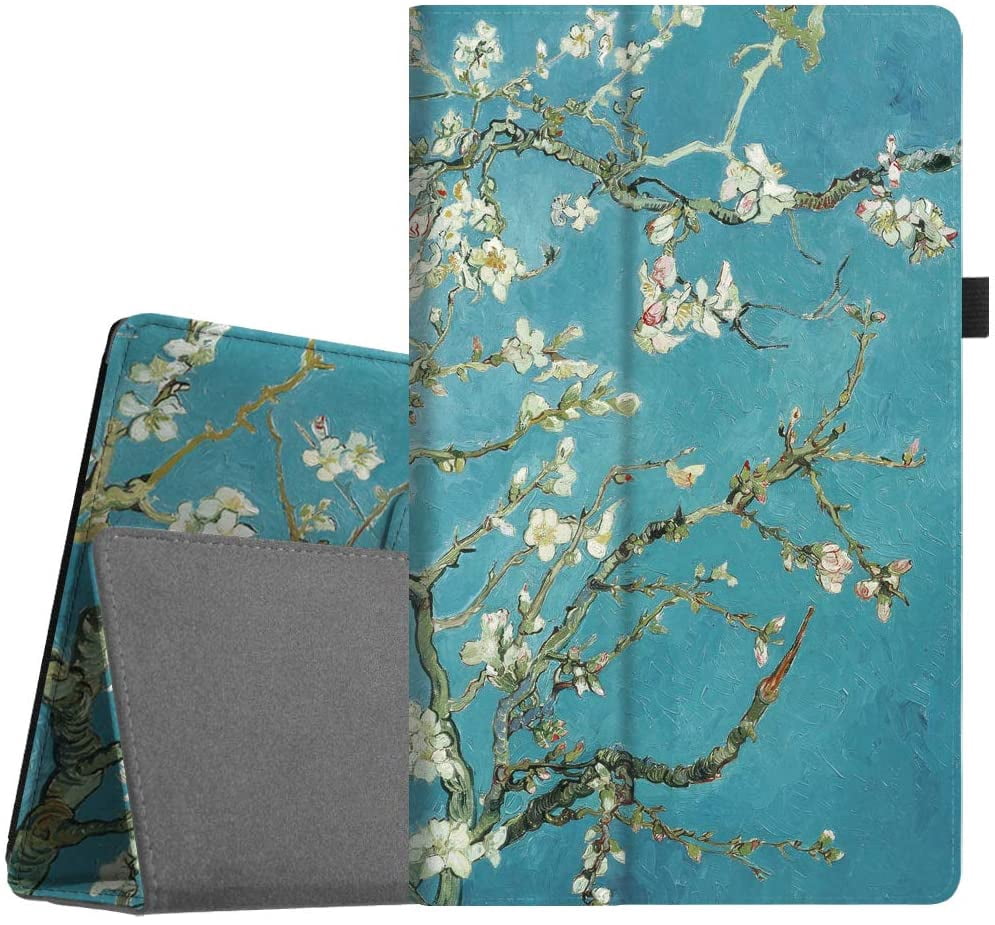 Case For Fire Hd 10 Tablet (Compatible With 7Th And 9Th Generations, 2017 And 2019 Releases) - Premium Pu Leather Slim Fit Stand Cover With Auto Wake/Sleep, Blossom