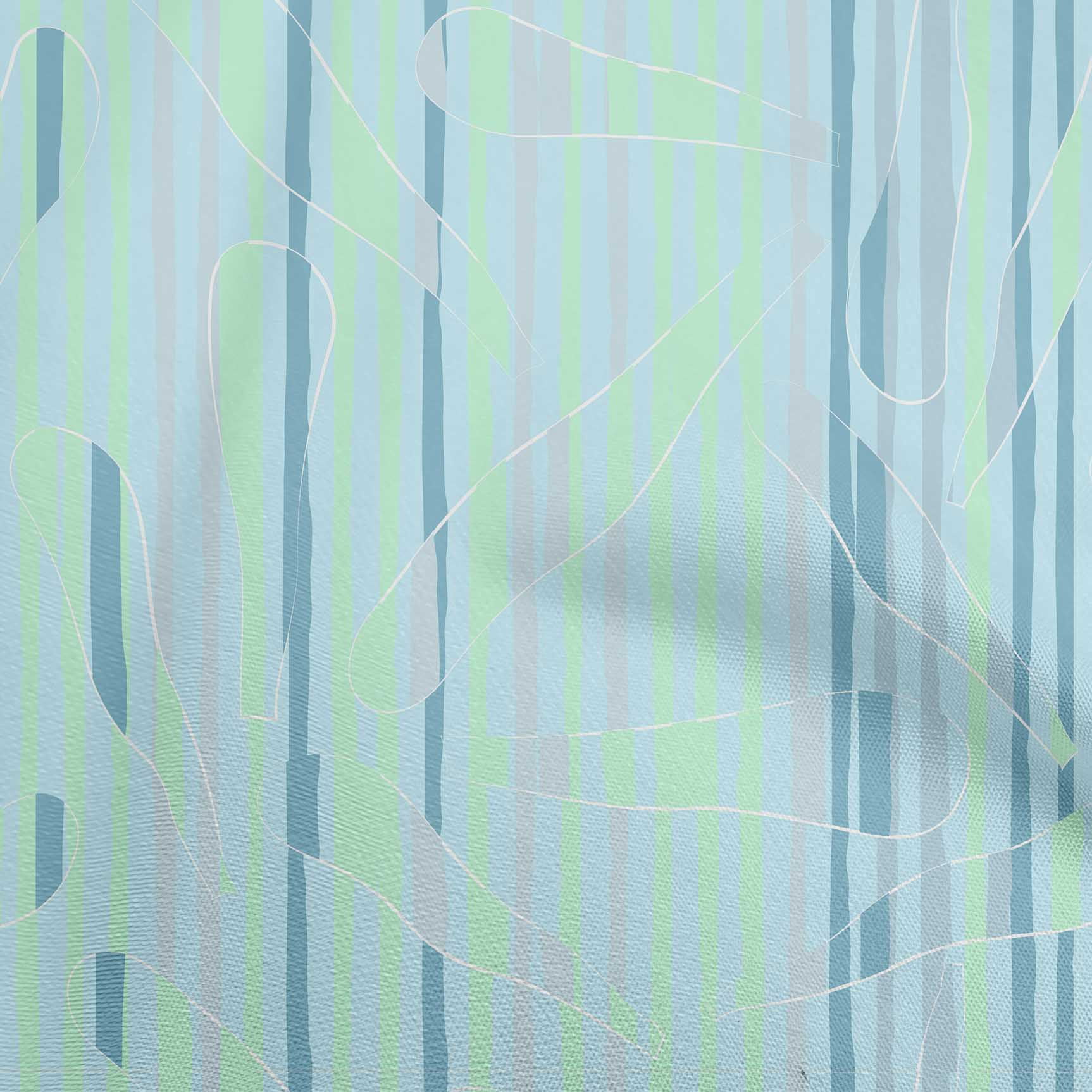 oneOone Polyester Spandex Light Blue Fabric Geometric Abstract Petal Fabric For Sewing Printed Craft Fabric By The Yard 56 Inch Wide