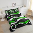 thumbnail image 4 of Erosebridal Circle Stripes Comforter Sets Queen Size,Black Green Bedding Queen Comforter Set,Microfiber Reversible Bedding Sets Queen with Comforter,Geometric Room Decorative,3 Pieces, 4 of 8