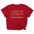 thumbnail image 1 of Penkiiy T-Shirt Femme J'aime Mon Mari Mignon Relation Mariée TP Rouge, 1 of 7