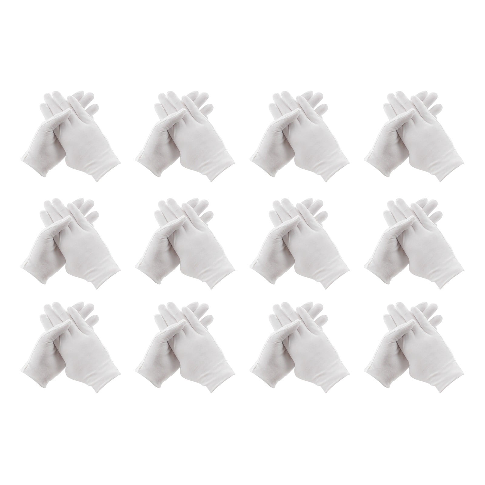 Less Than 5 Gloves White Cotton Gloves White Cotton Work Gloves for Dry Hands and Beauty Hydrating 12 Pairs