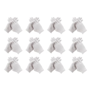 Less Than 5 Gloves White Cotton Gloves White Cotton Work Gloves for Dry Hands and Beauty Hydrating 12 Pairs