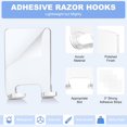 thumbnail image 3 of VIS'V Support Adhésif pour Rasoir, Crochets Muraux pour Rasoir de Douche pour Lui et Elle, Acrylique, Imperméable, Transparent, 2 Pcs, 3 of 7