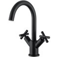 thumbnail image 1 of Ancona Ava Series Single Hole Cross Handle Bathroom Faucet in Matte Black Finish, 1 of 6