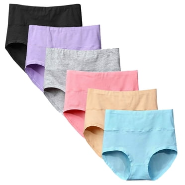 Hbhpov Culottes Taille Haute pour Femme, en Coton Extensible, Ensemble de 6, Tailles P à 3TG