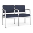 thumbnail image 1 of Lenox Steel Reception Waiting Room 2 Seats Chair / Silver Steel / Blue, 1 of 5