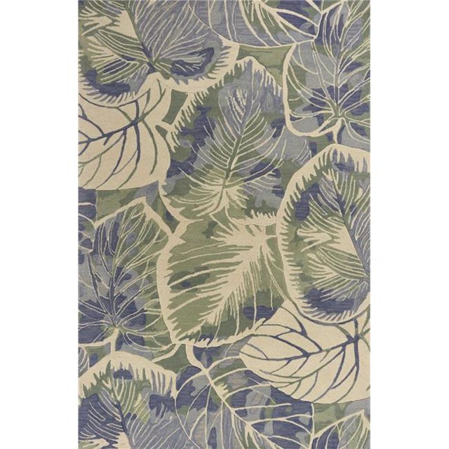 HomeRoots 352731 3 ft. 6 in. x 5 ft. 6 in. Wool Blue & Green Area Rug